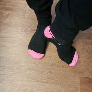 Well Worn Pink And Black Socks
